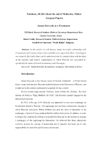 Notabene, 48 (20) About the End of Modernity. Editor: Gergana Popova Janusz Korczak As a Freemason Introduction