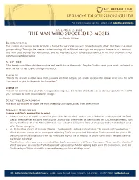 Sermon Discussion Guide the Man Who Succeeded Moses