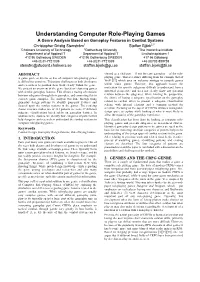 Understanding Computer Role-Playing Games
