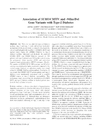 Association of SUMO4 M55V and -94Ins/Del Gene Variants with Type-2 Diabetes