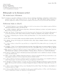 Bibliography on the Kaczmarz Method the Original Paper of Kaczmarz