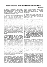Botanical Collecting in the Central Pacific Ocean Region, Part II