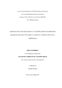 Comparative Parasitological Examination on Sympatric