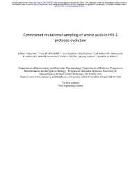 Constrained Mutational Sampling of Amino Acids in HIV-1 Protease Evolution