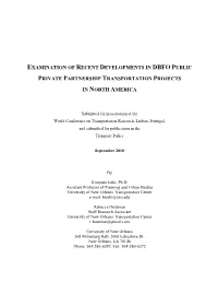 Examination of Recent Developments in Dbfo Public