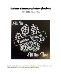 Harleton Elementary Student Handbook 2021–2022 School Year