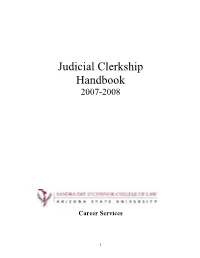 Judicial Clerkship Handbook 2007-2008