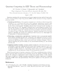 Quantum Computing for HEP Theory and Phenomenology