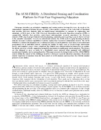 The AUSS Firefly: a Distributed Sensing and Coordination Platform for First-Year Engineering Education