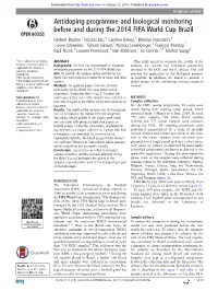 Antidoping Programme and Biological Monitoring Before and During The