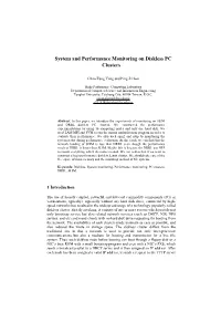 Cty ATVA05 System and Performance Monitoring on Diskless PC Clusters