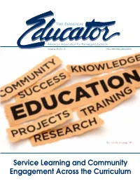 Service Learning and Community Engagement Across the Curriculum SAVE the DATE! 35Th Annual Conference October 9-16, 2016