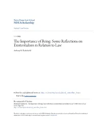 Some Reflections on Existentialism in Relation to Law Anthony R