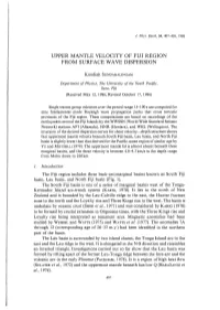 The Fiji Region Includes Three Back-Arc/Marginal Basins Known As South Fiji Basin, Lau Basin, and North Fiji Basin (Fig