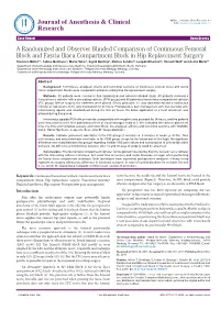 A Randomized and Observer Blinded Comparison of Continuous Femoral