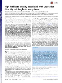 High Herbivore Density Associated with Vegetation Diversity in Interglacial Ecosystems