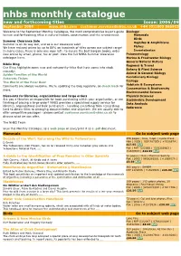 Nhbs Monthly Catalogue New and Forthcoming Titles Issue: 2006/09 September 2006 Customer.Services@Nhbs.Co.Uk +44 (0)1803 865913