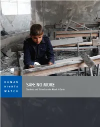 Safe No More: Students and Schools Under Attack in Syria