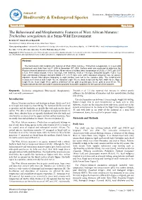 The Behavioural and Morphometric Features of West African Manatee