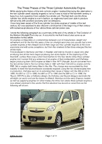 The Three Phases of the Three Cylinder Automobile Engine