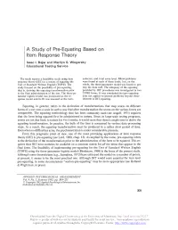 A Study of Pre-Equating Based on Item Response Theory Isaaci