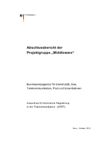 Abschlussbericht Der Projektgruppe Middleware Des ATRT