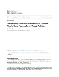 Conceptualizing Governance Decision Making: a Theoretical Model of Mental Processes Derived Through Abduction
