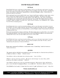 David-Mallett-Press-Bio.Pdf