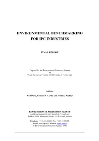 Environmental Benchmarking for Ipc Industries