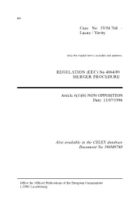 Merger Decision