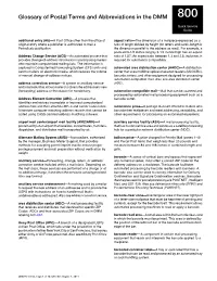 QSG 800 Glossary of Postal Terms and Abbreviations in The