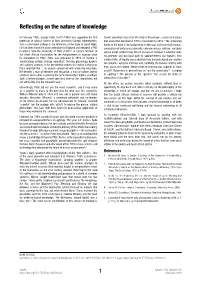 Reflecting on the Nature of Knowledge