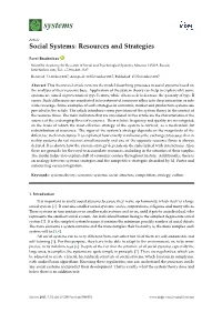 Social Systems: Resources and Strategies