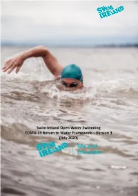 Swim Ireland Open Water Swimming COVID-19 Return to Water Framework Version 3 (July 2020)