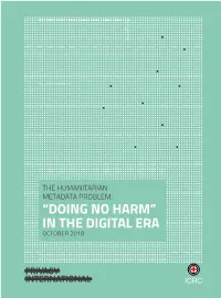 The Humanitarian Metadata Problem: 'Doing No Harm' in the Digital
