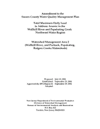 Total Maximum Daily Load to Address Arsenic in the Wallkill River and Papakating Creek Northwest Water Region