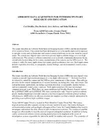 Airborne Data Acquisition for Interdisciplinary Research and Education