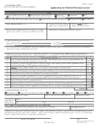Application for Federal Firearms License
