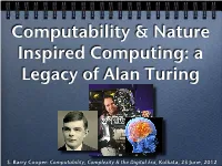 Computability and Nature Inspired Computing