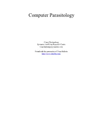Computer Parasitology