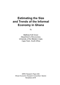 Estimating the Size and Trends of the Informal Economy in Ghana