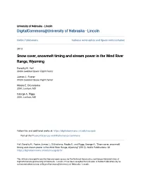Snow Cover, Snowmelt Timing and Stream Power in the Wind River Range, Wyoming
