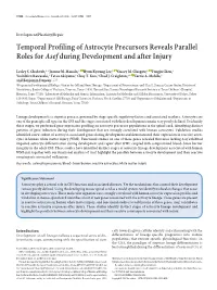 Temporal Profiling of Astrocyte Precursors Reveals Parallel Roles for Asef During Development and After Injury