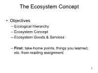 The Ecosystem Concept