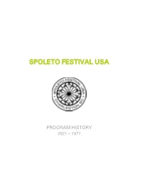 View Program History Through 2021