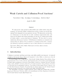 Weak Cartels and Collusion-Proof Auctions∗