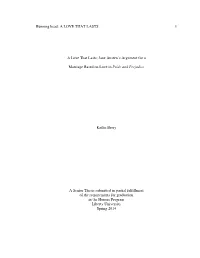 A Love That Lasts: Jane Austenâ•Žs Argument for a Marriage Based On