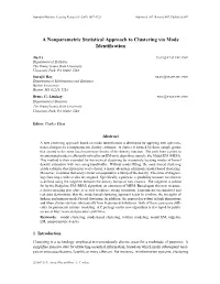 A Nonparametric Statistical Approach to Clustering Via Mode Identification