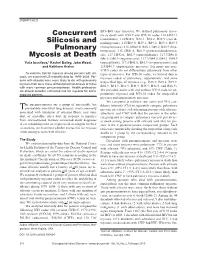 Concurrent Silicosis and Pulmonary Mycosis at Death