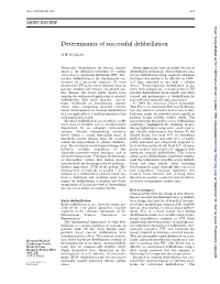 Determinants of Successful Defibrillation
